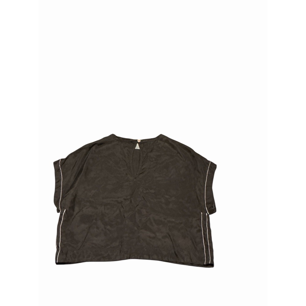 miou muse Short Sleeve Buttery Soft Boxy Slightly Crop Top Black Size Small - Picture 9 of 10